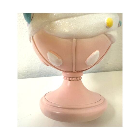 Sweet Treats PASTEL Easter Egg MACARON Tree - Glitter Egg Topper Pink Pedestal - Picture 3 of 6